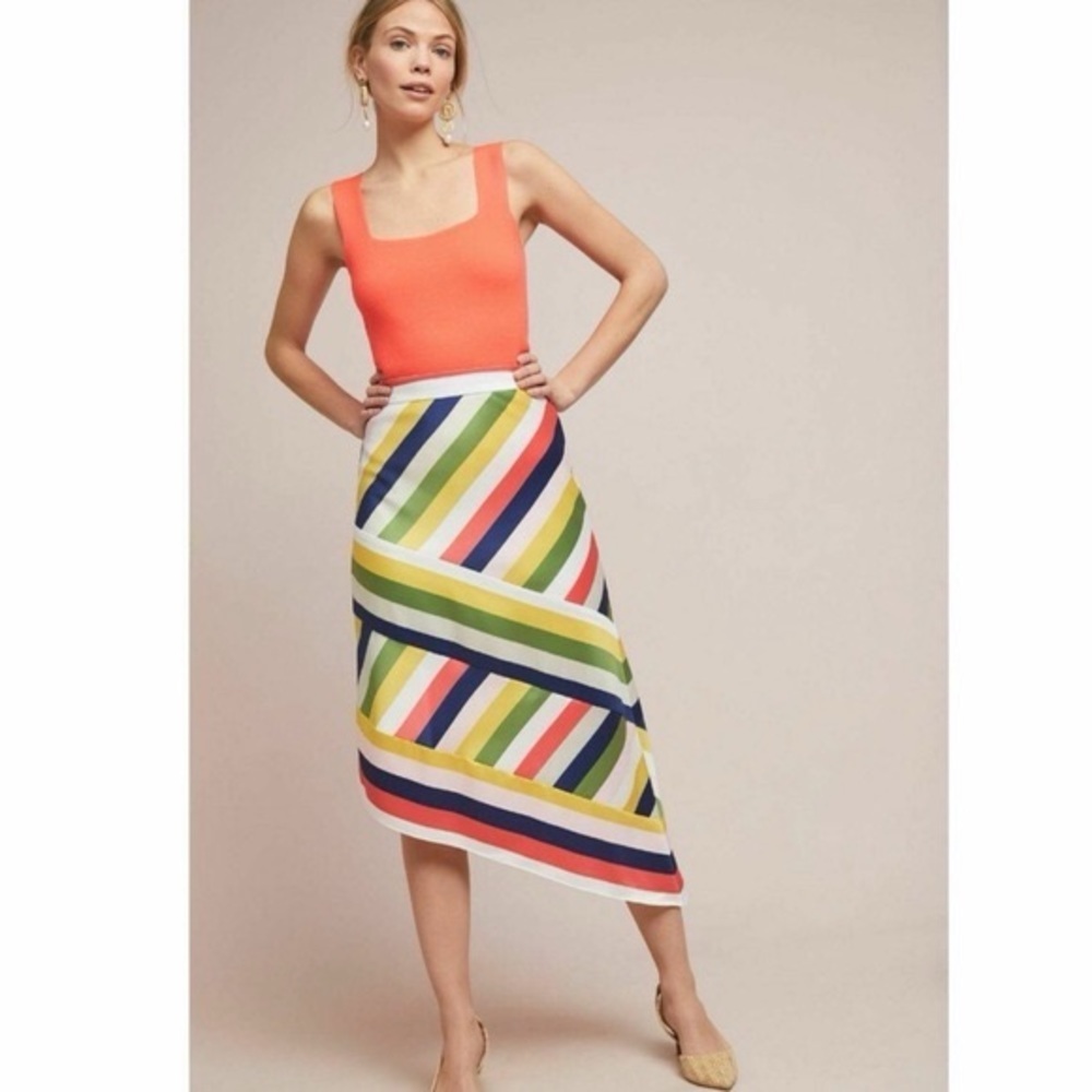 Anthropologie Hutch Sierra Striped Midi Skirt